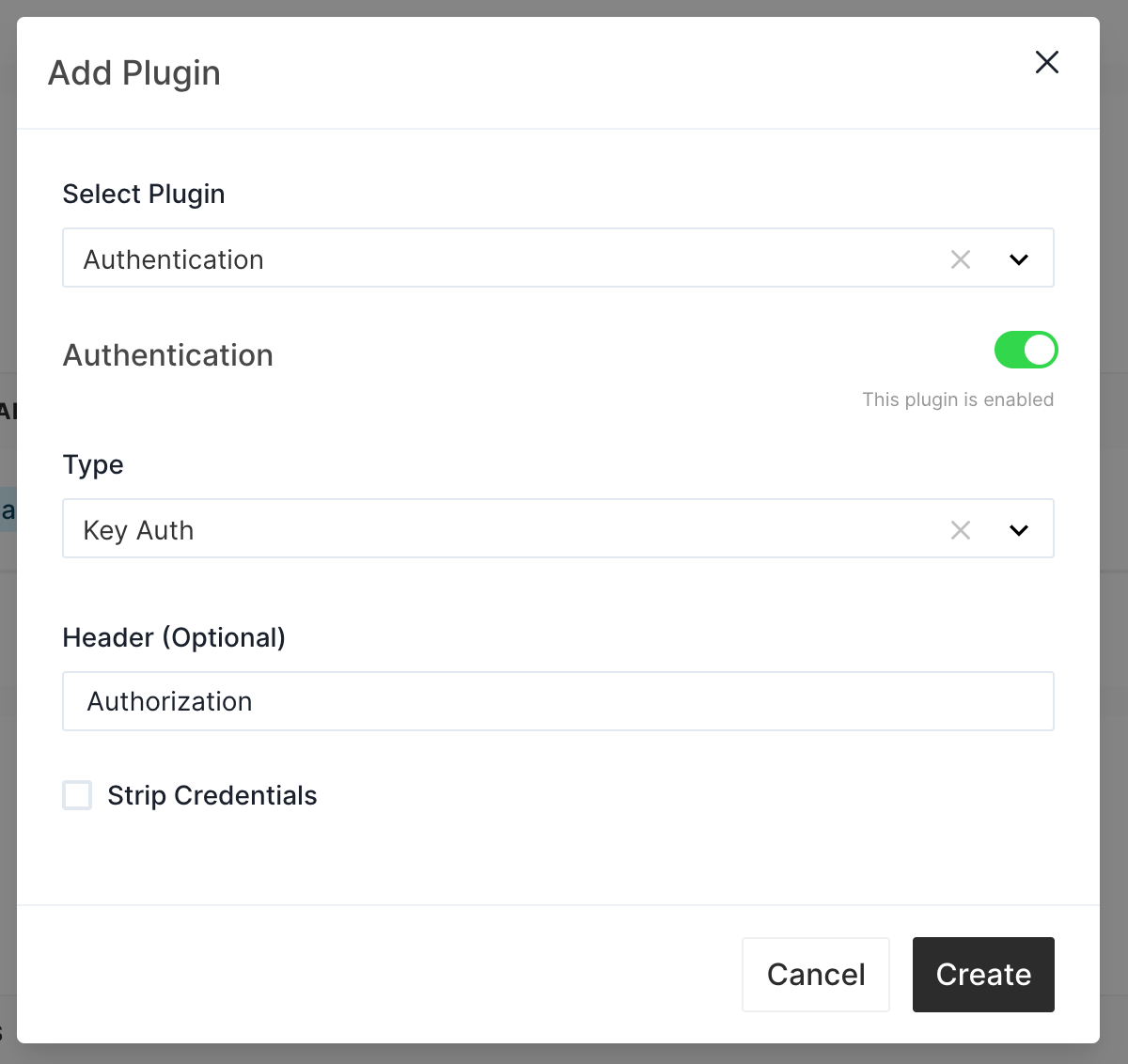 Authentication Plugin Key Auth