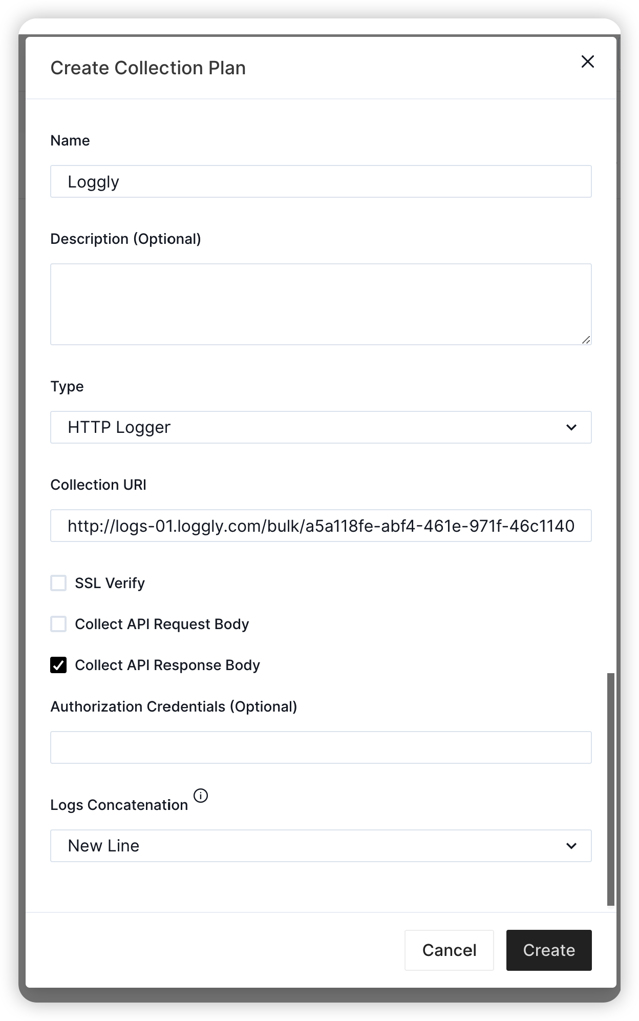 Create Log Collection