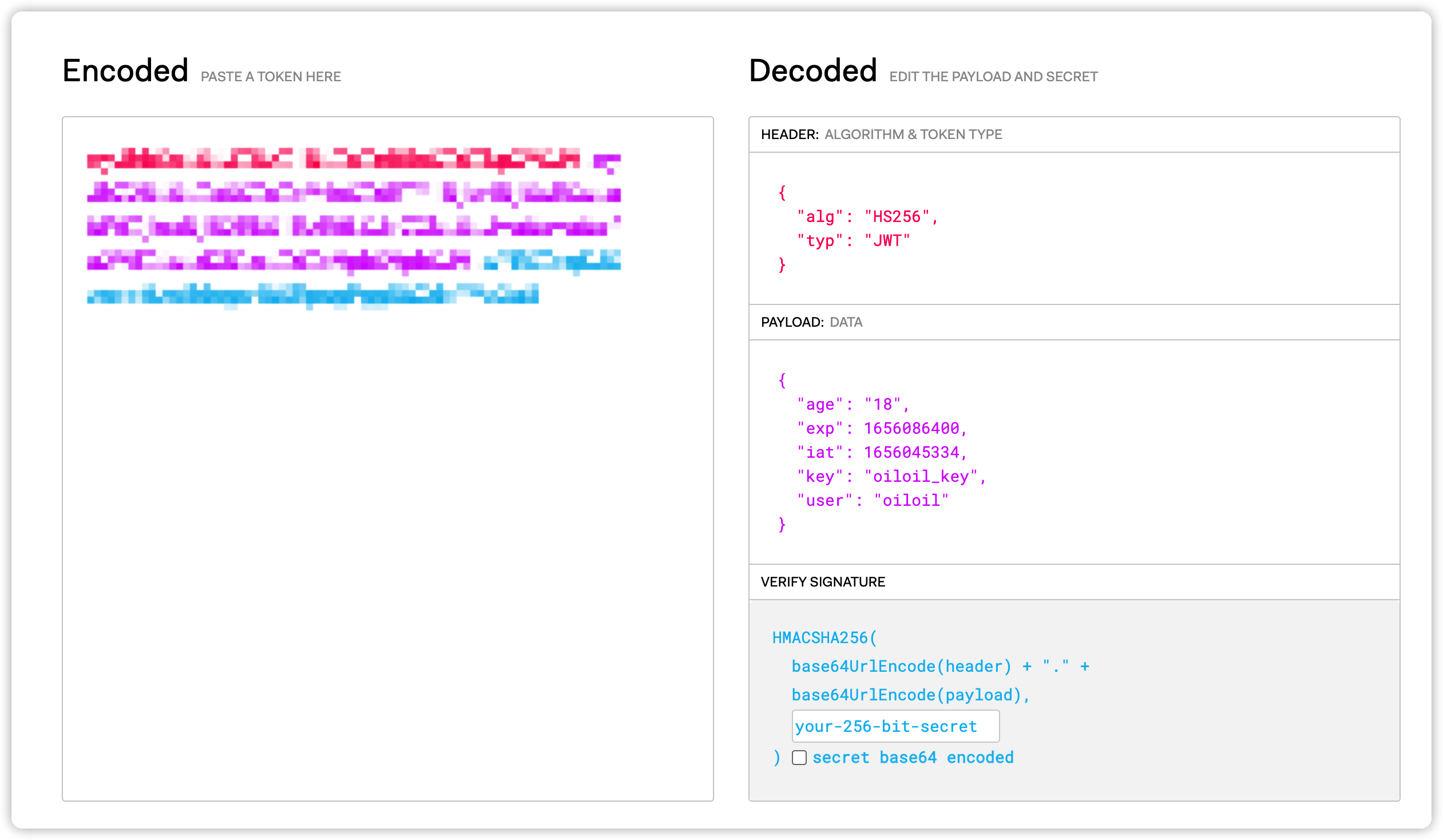 Decode JSON Web Token