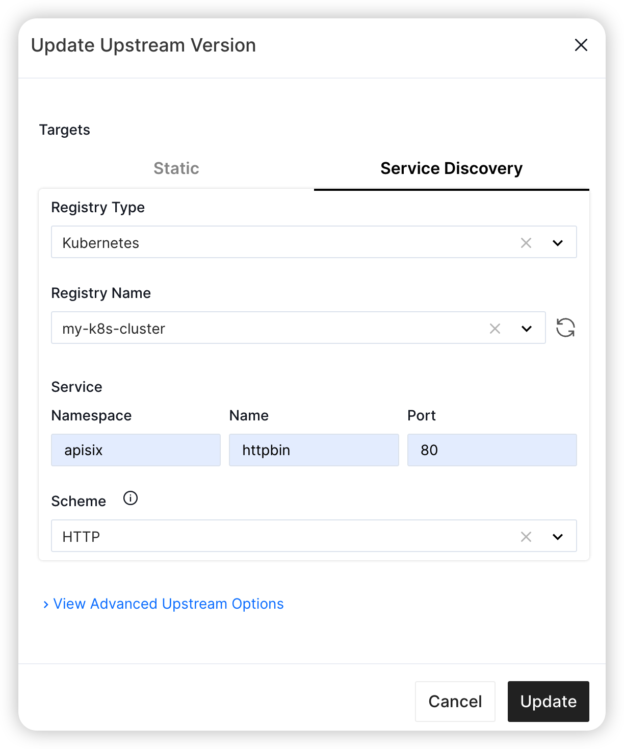 K8s Service Discovery Upstream