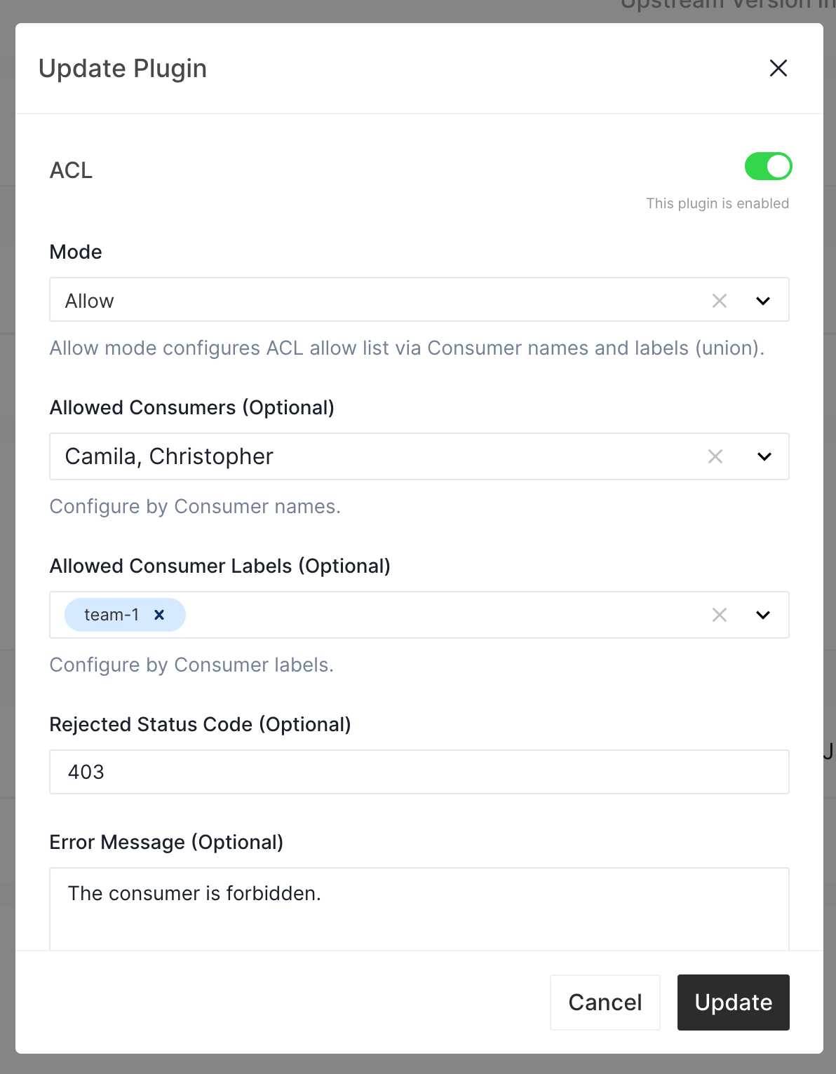 Update ACL Plugin 1