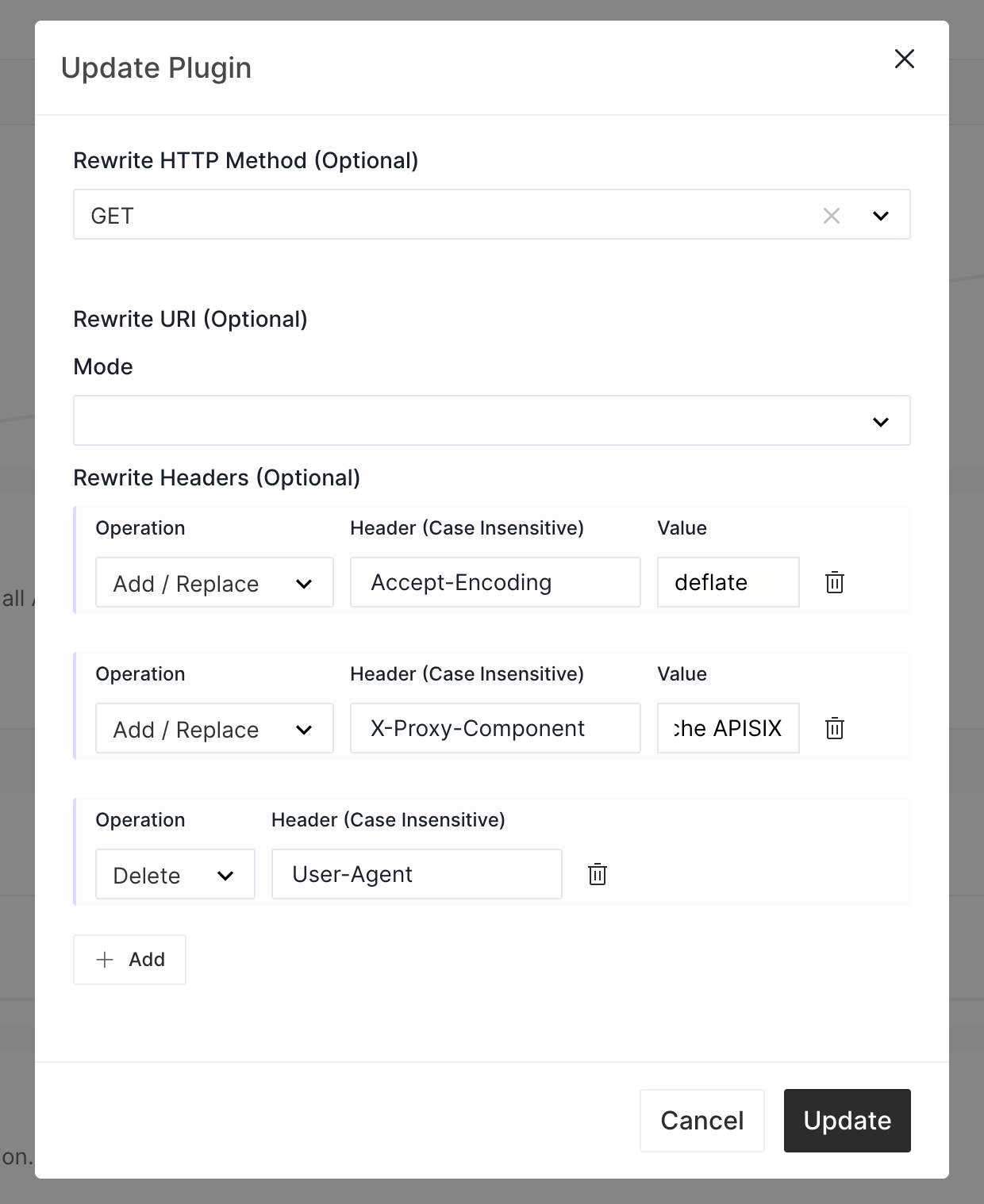 Proxy Rewrite Modify Request Headers