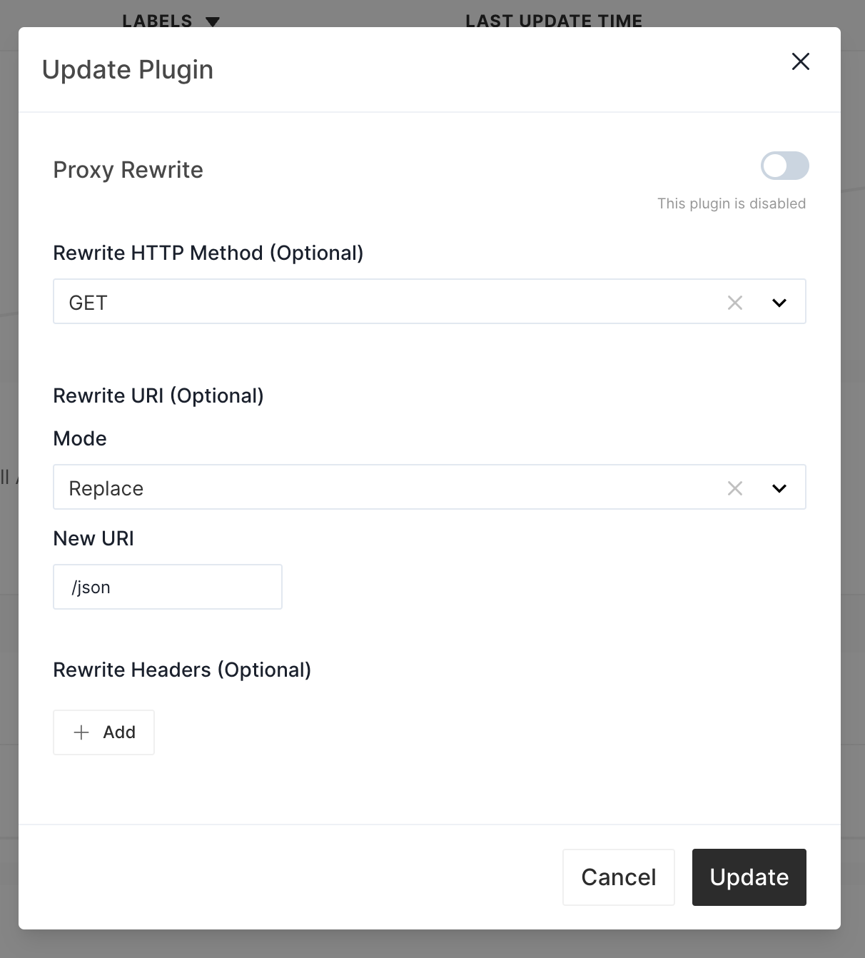 Proxy Rewrite Plugin Replace URI