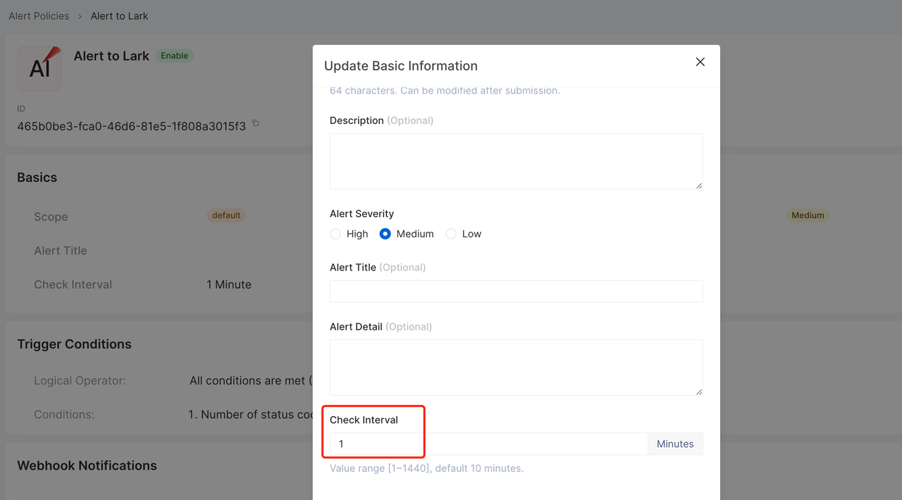 Adjust check interval