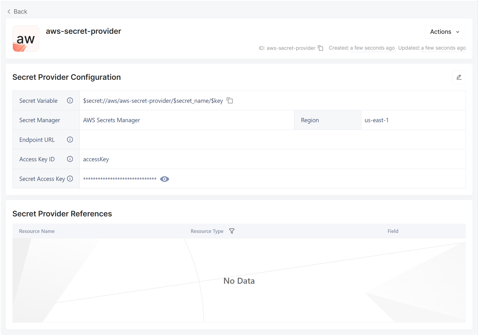 View AWS Secret Provider in API7 Enterprise