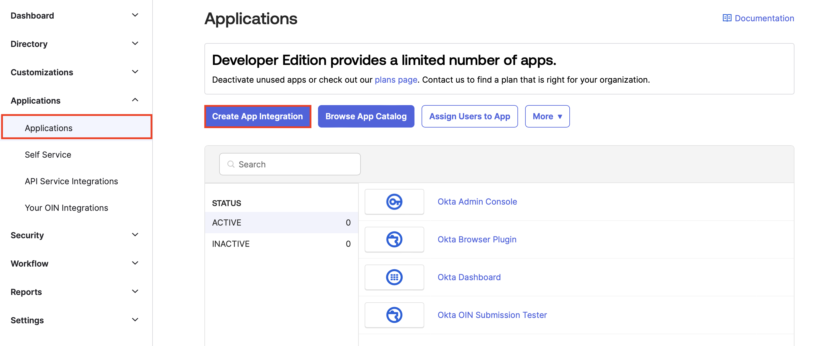 create app integration