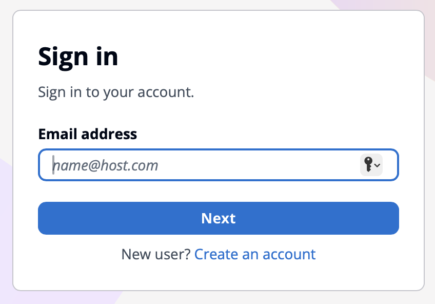 Amazon Cognito login page