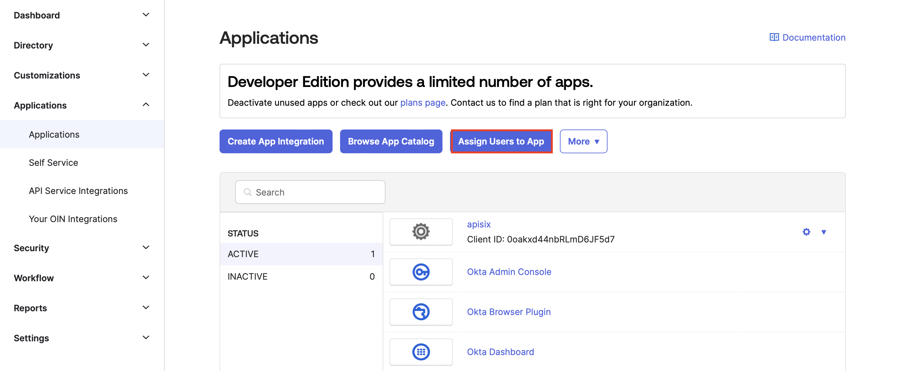 assign user to app