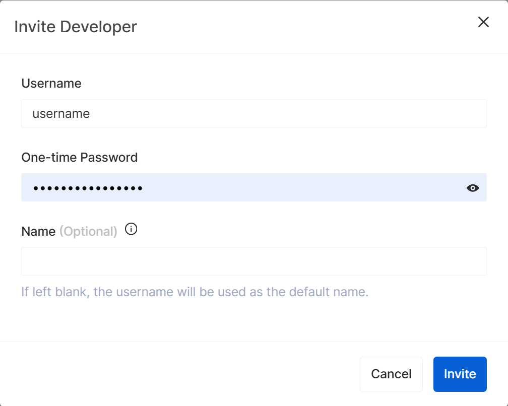 Invite Developer