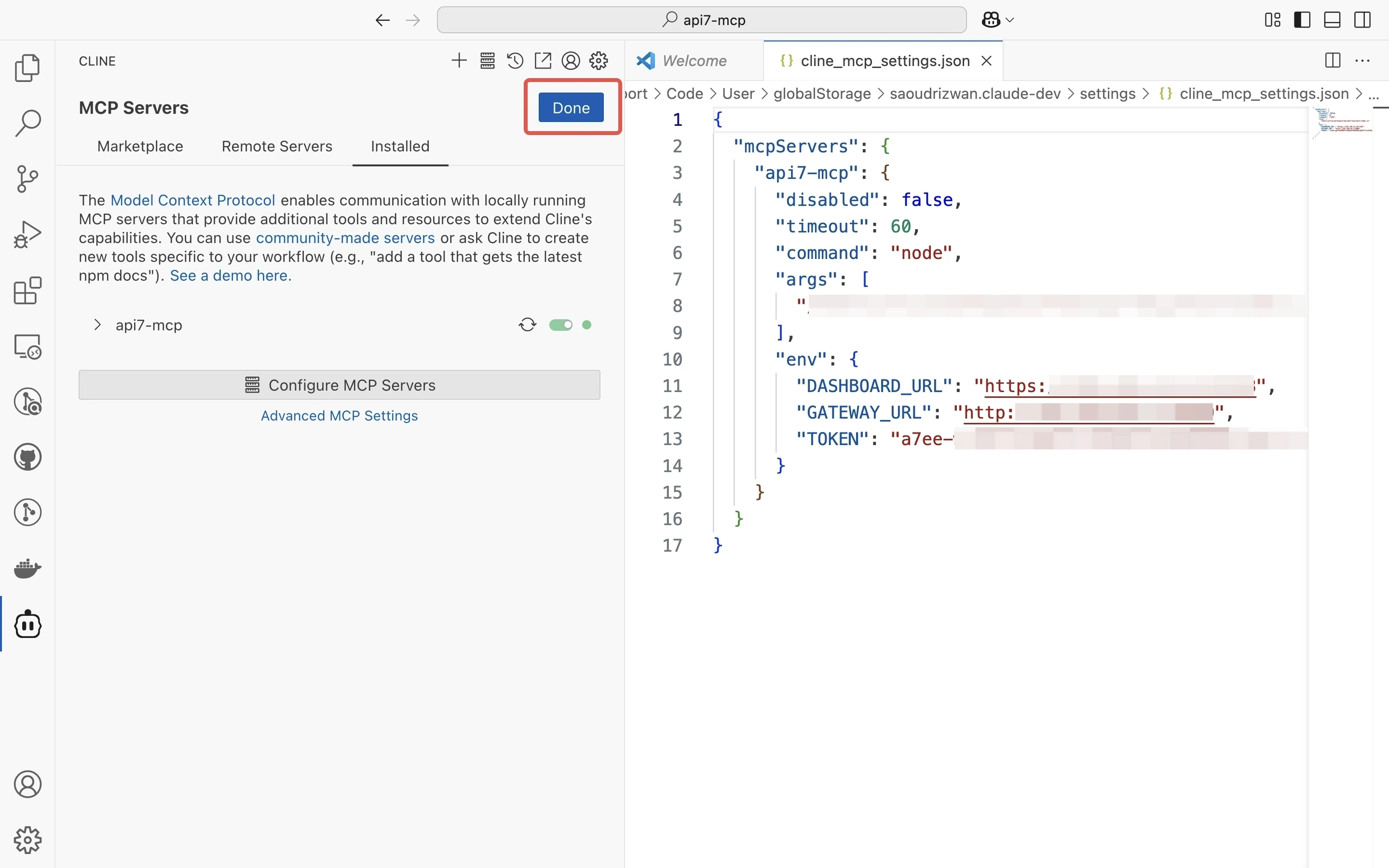 Finish MCP Configuration
