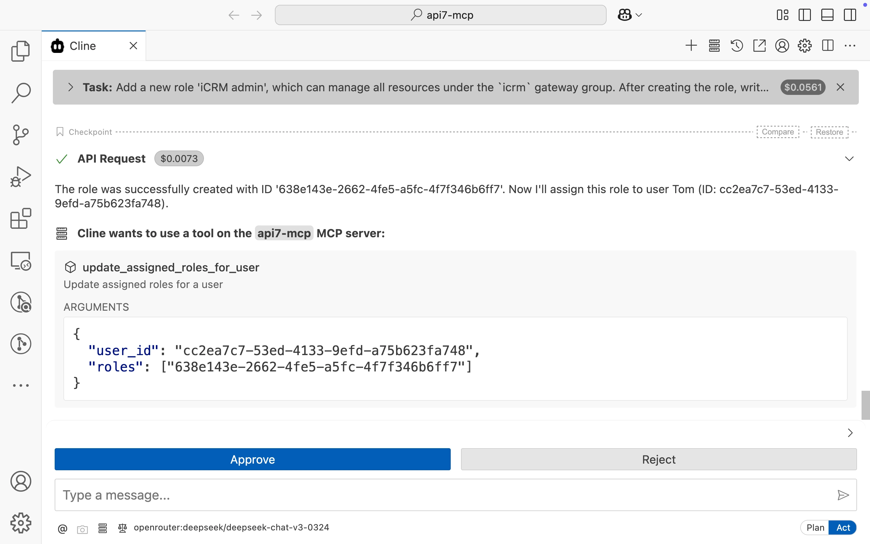 Update Role for User