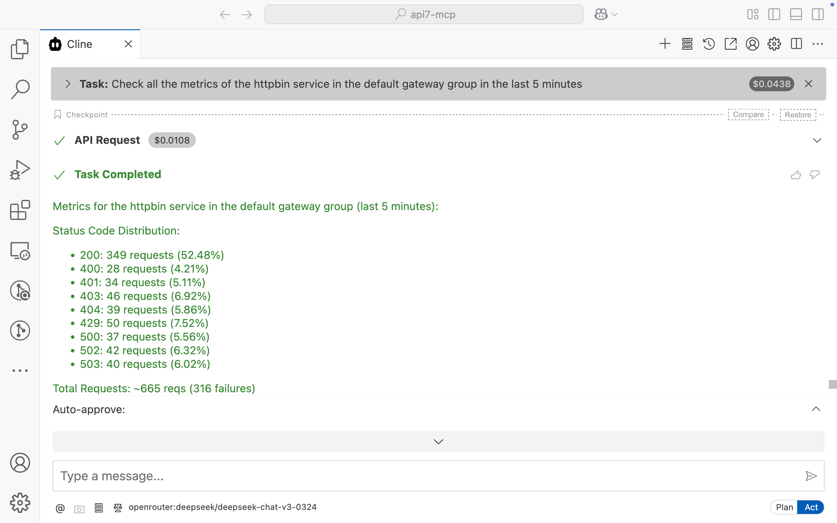 Metrics for Specific Service