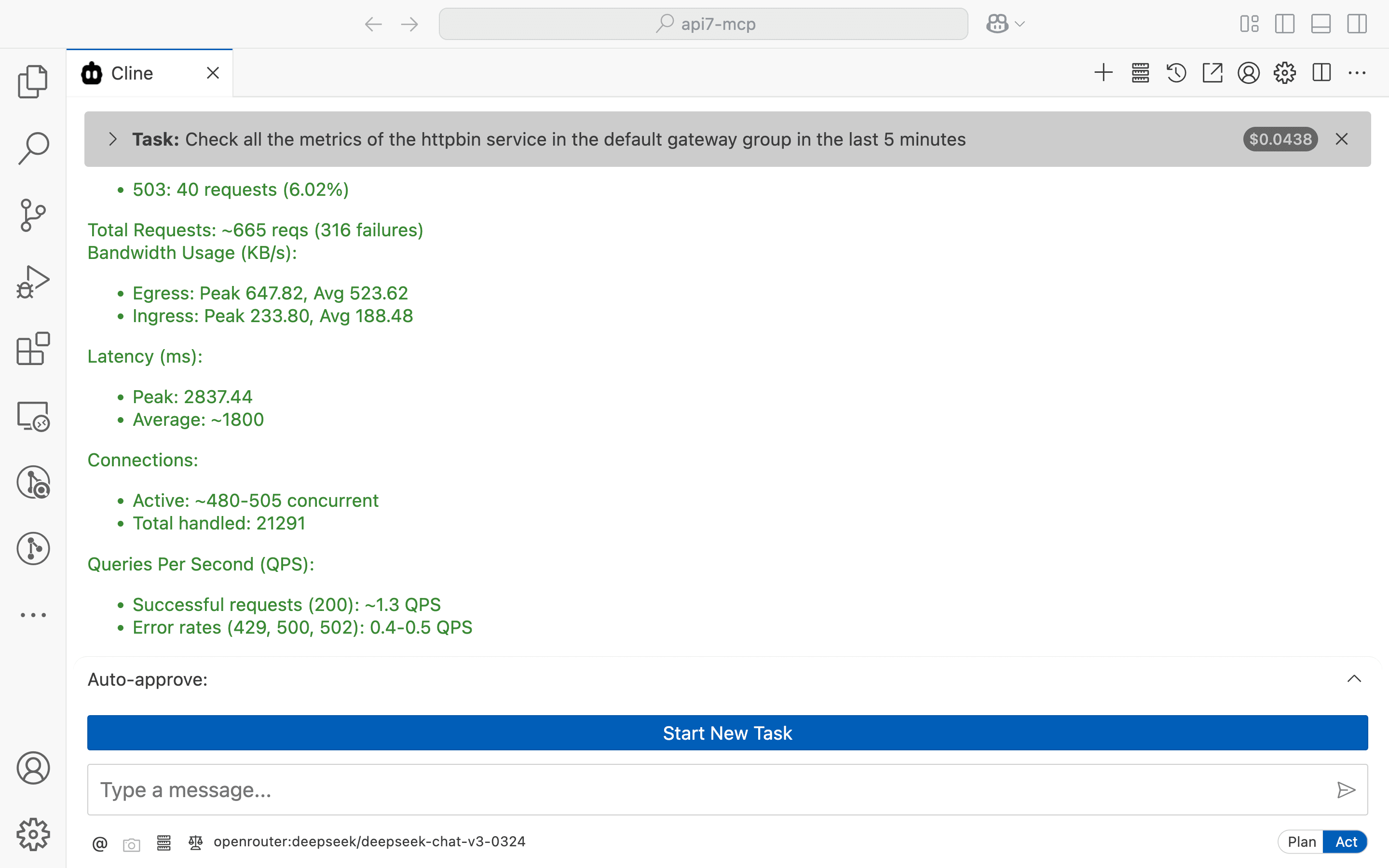Metrics for Specific Service