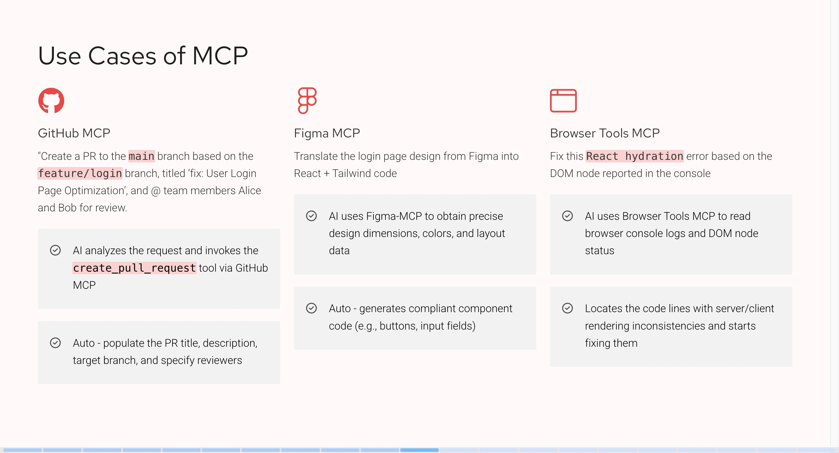 Using Scenarios of MCP