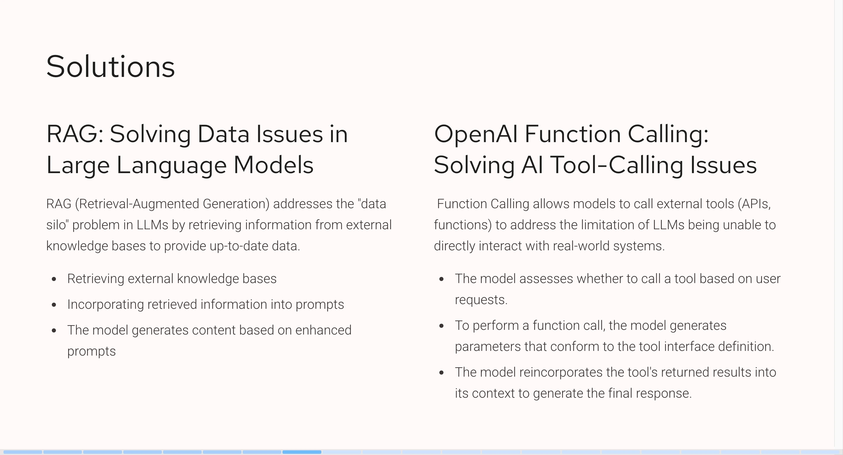 Solutions for LLMs