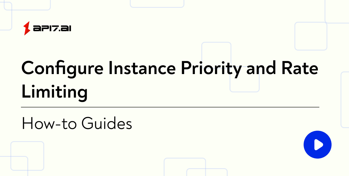 Configure Instance Priority and Rate Limiting