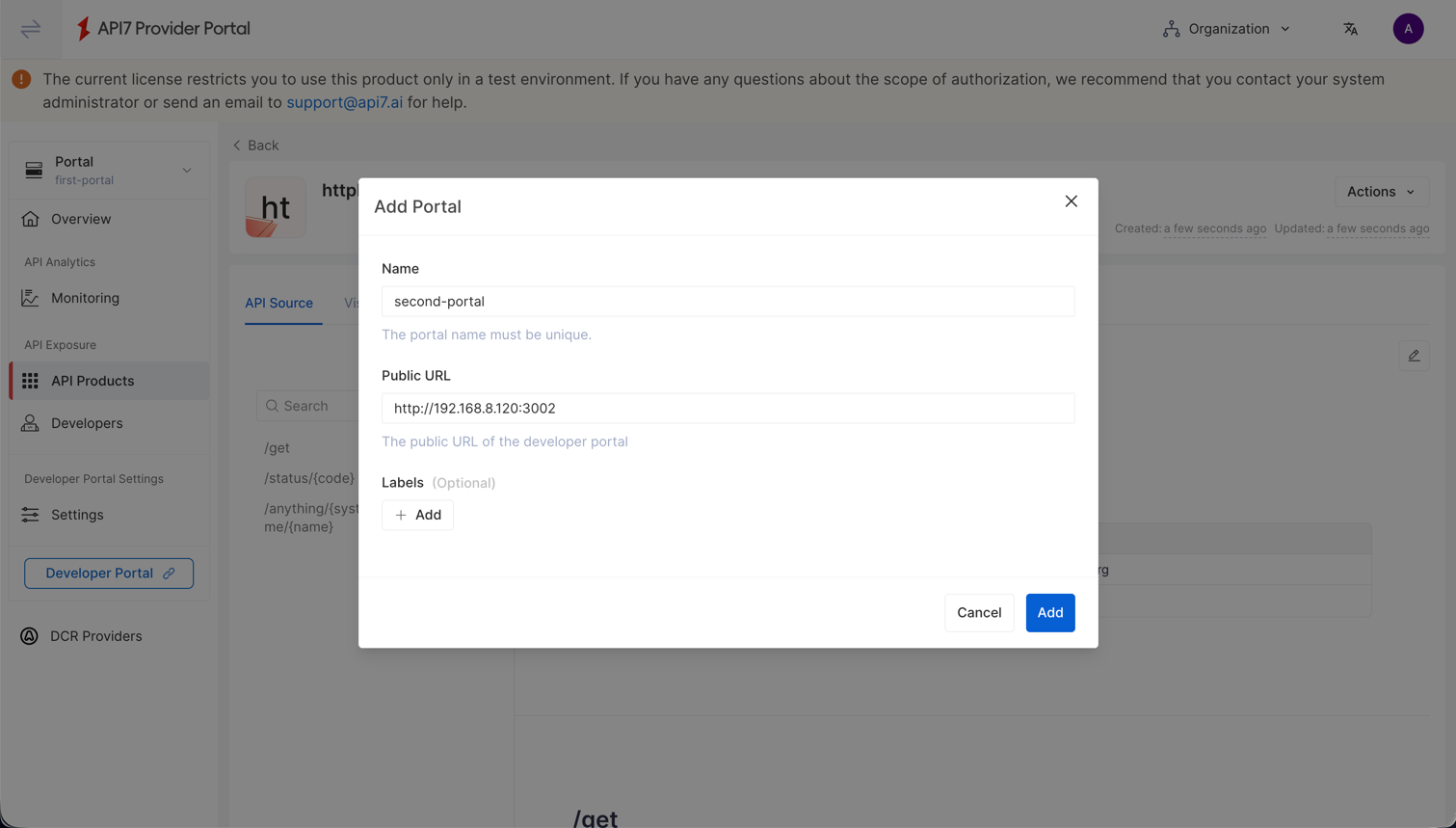 Create Second Portal