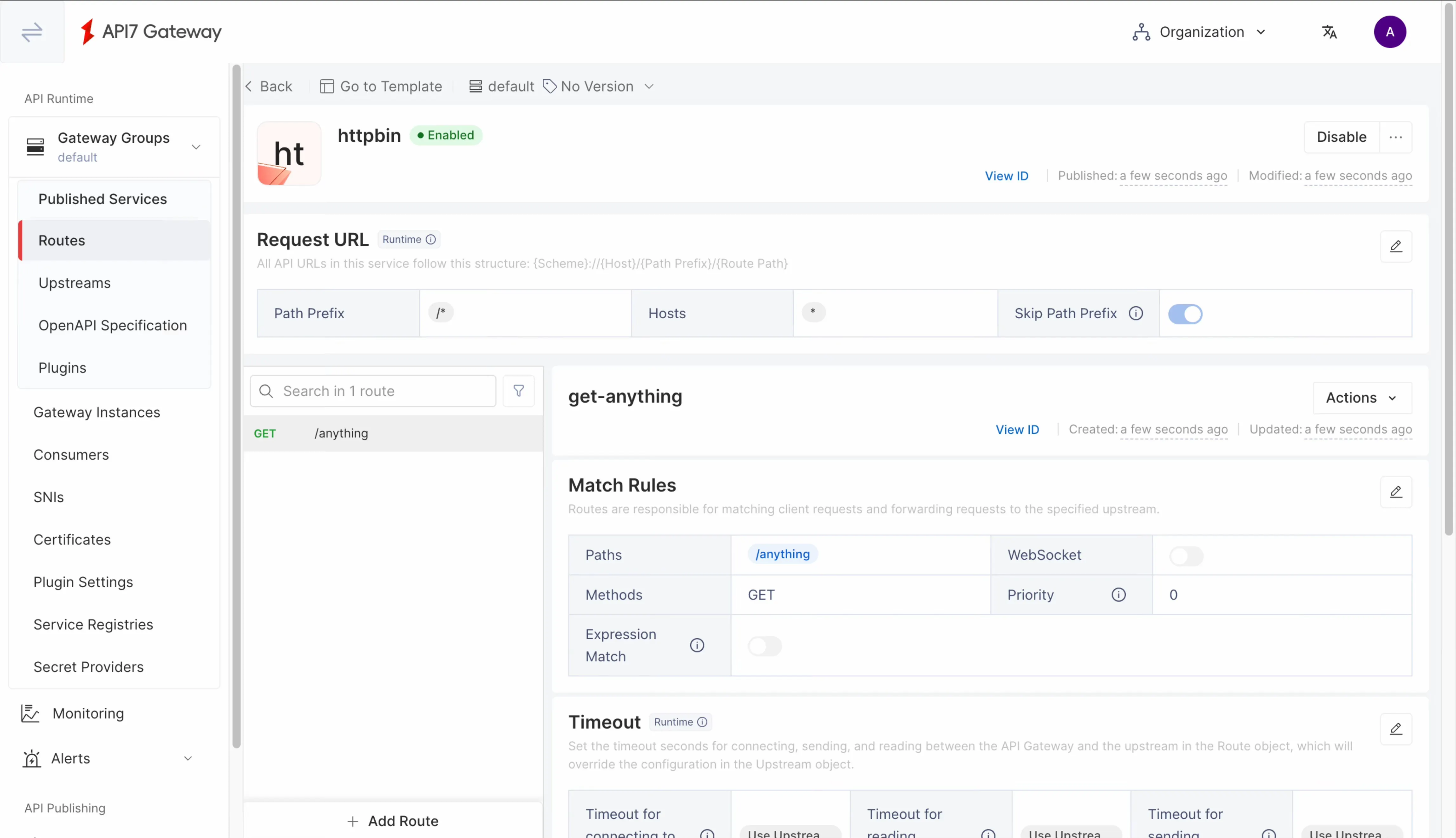 Service and Route Configuration