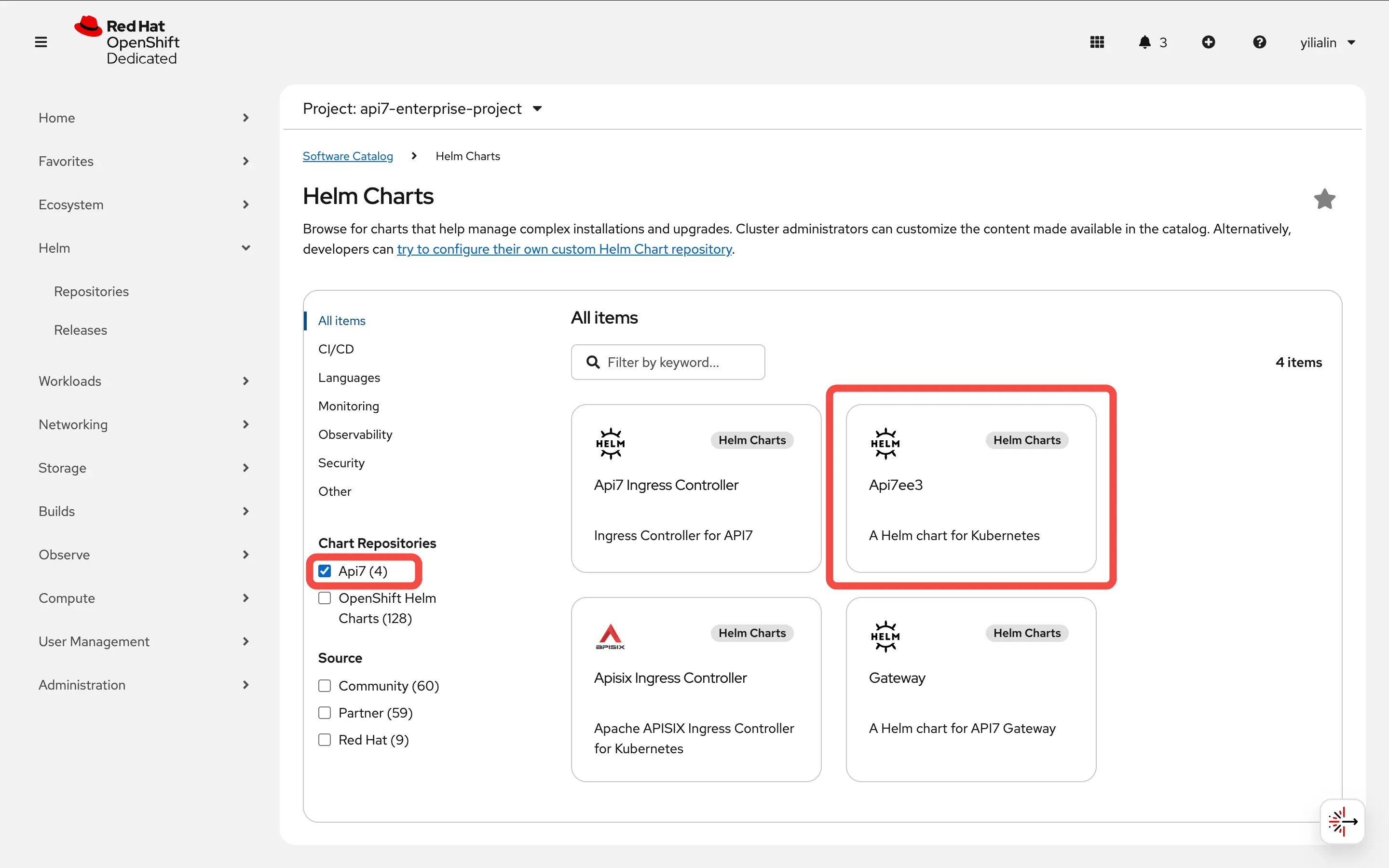 Select Control Plane Helm Chart