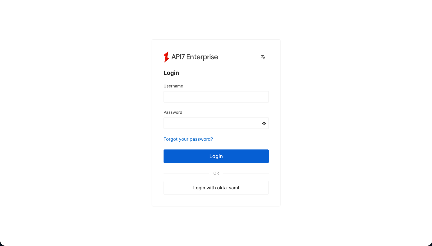 Select the SAML login option