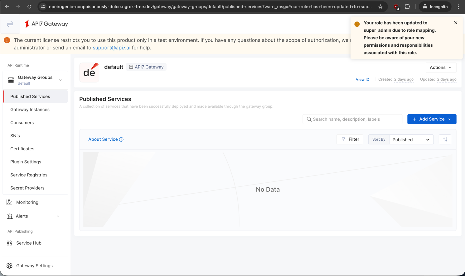 Logged in with signed requests