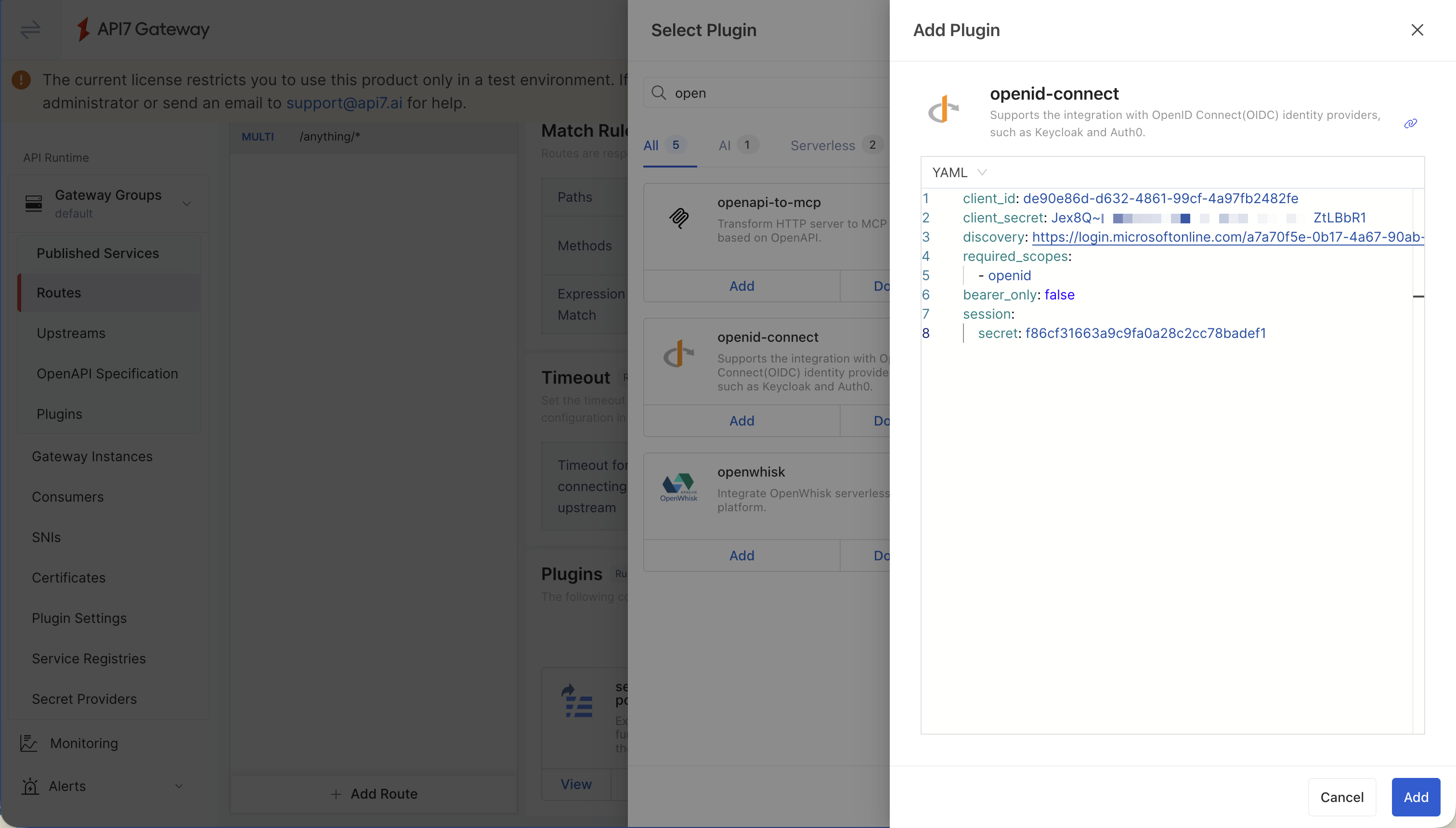 Configure the OpenID Connect plugin