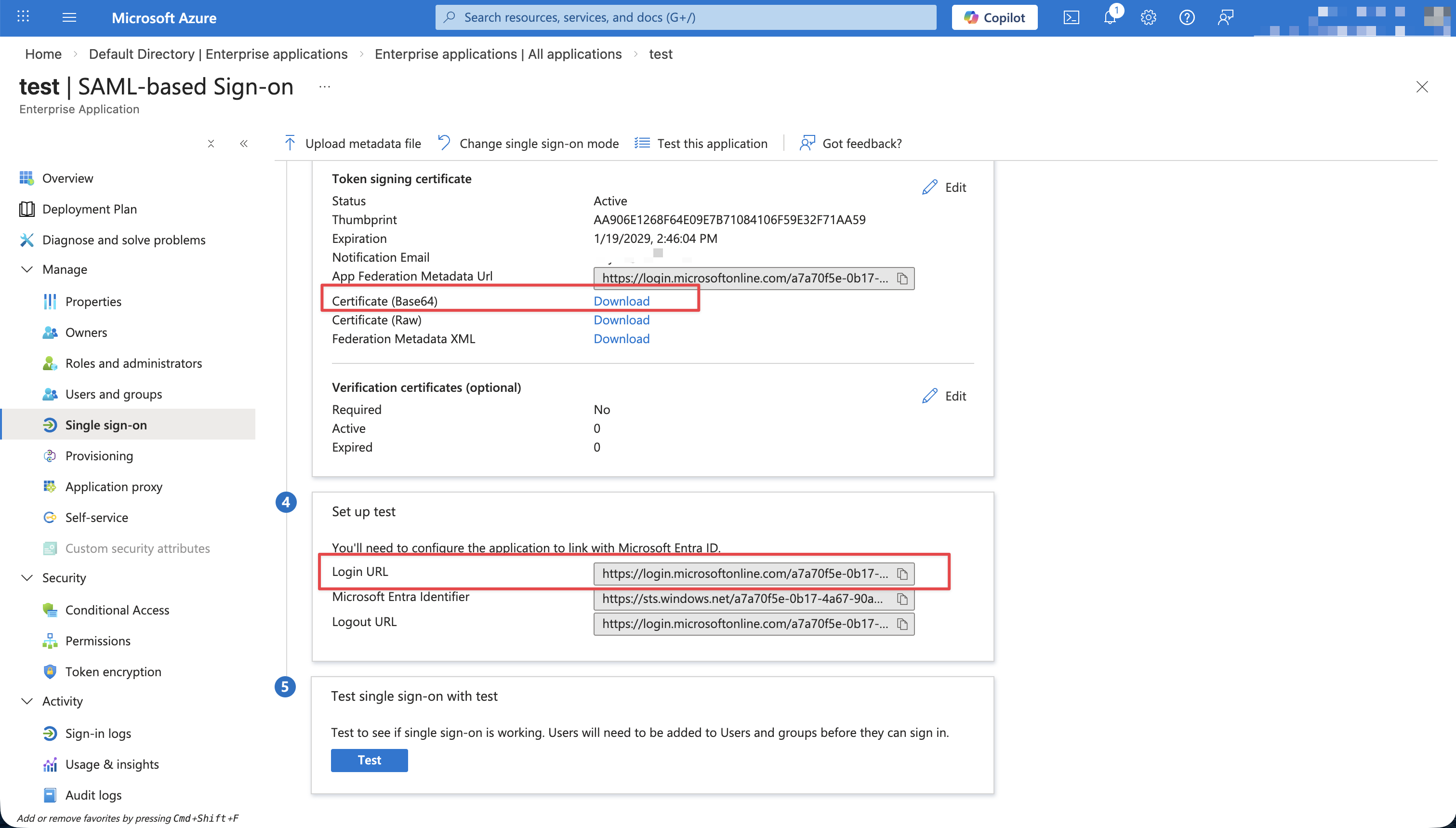 Copy SAML IdP information