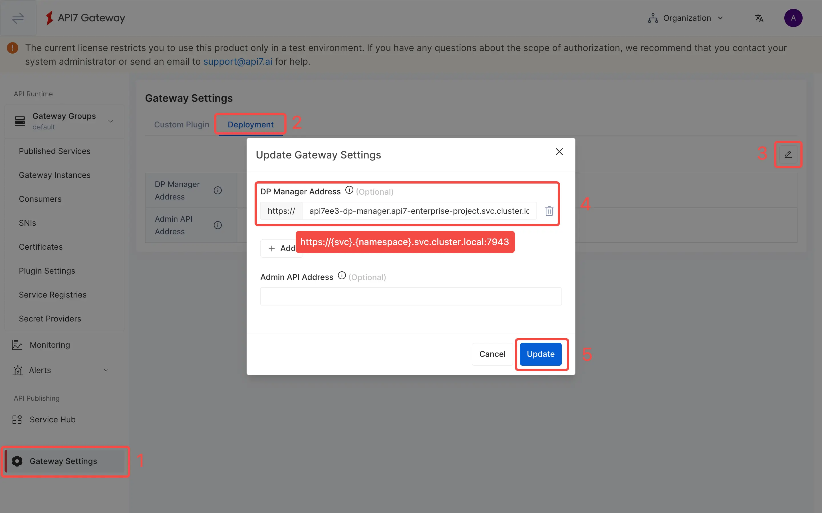 Add DP Manager Address