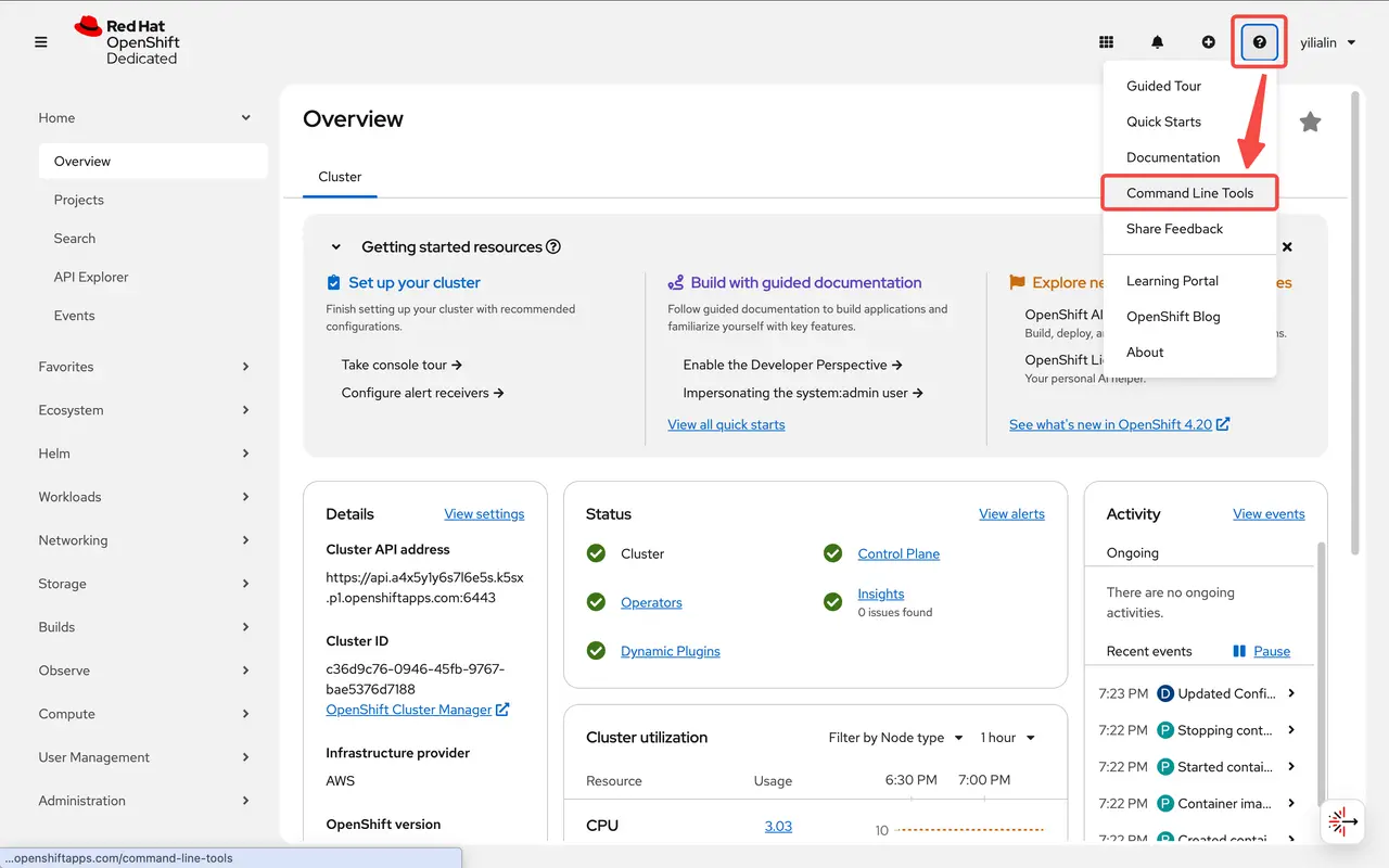 Find OpenShift Command Line Tools