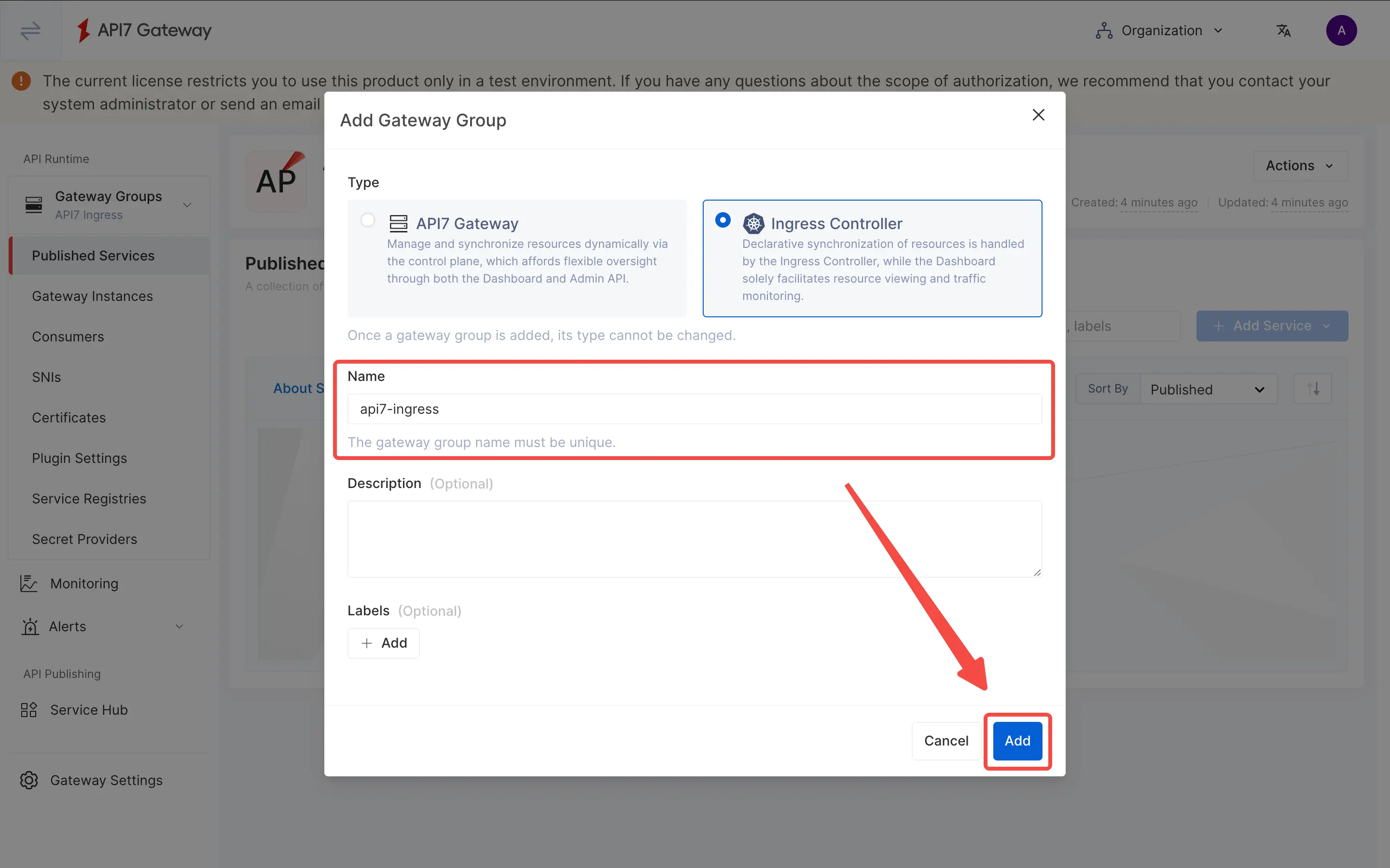 Add a New Gateway Group