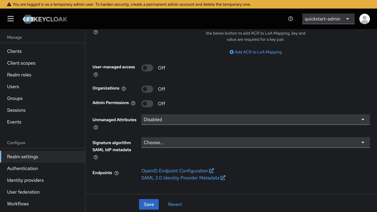 Find the OpenID discovery endpoint in Keycloak 26.7.1