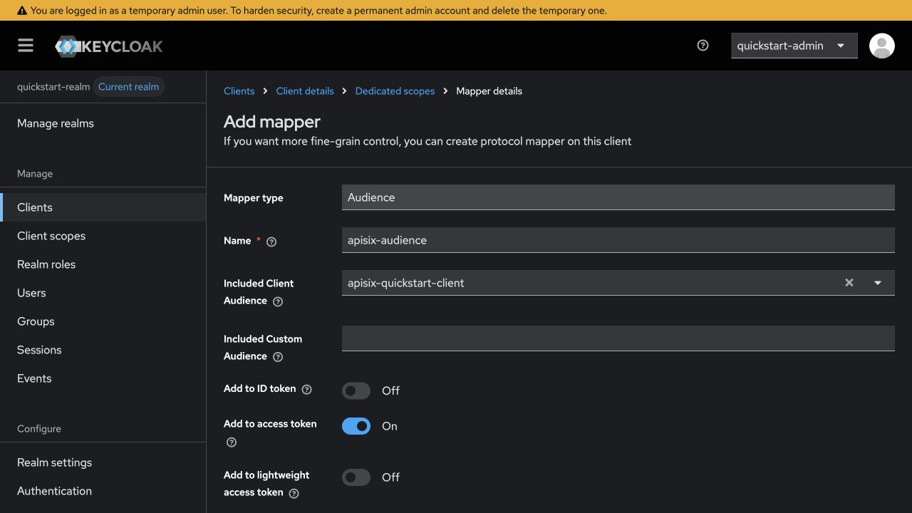 Configure the audience required for token introspection