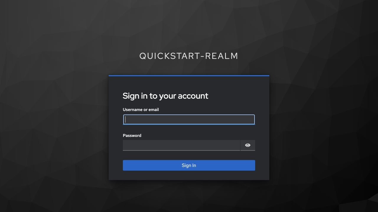 Sign in to the Keycloak realm
