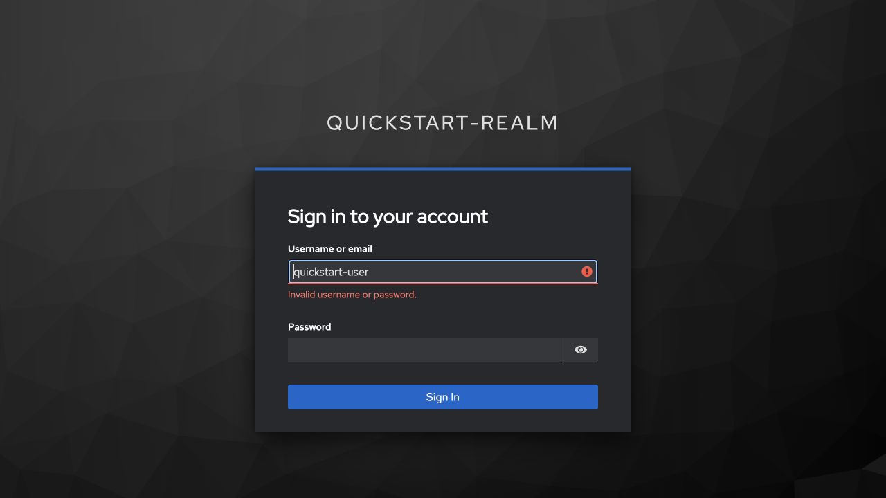 Keycloak rejects invalid user credentials