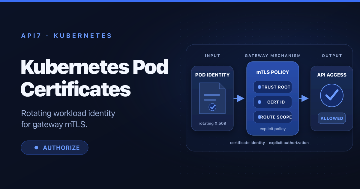 Kubernetes Pod Certificates: A New mTLS Identity Path for API Gateways
