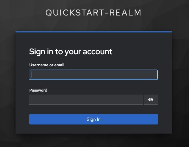 Sign in to the Keycloak realm
