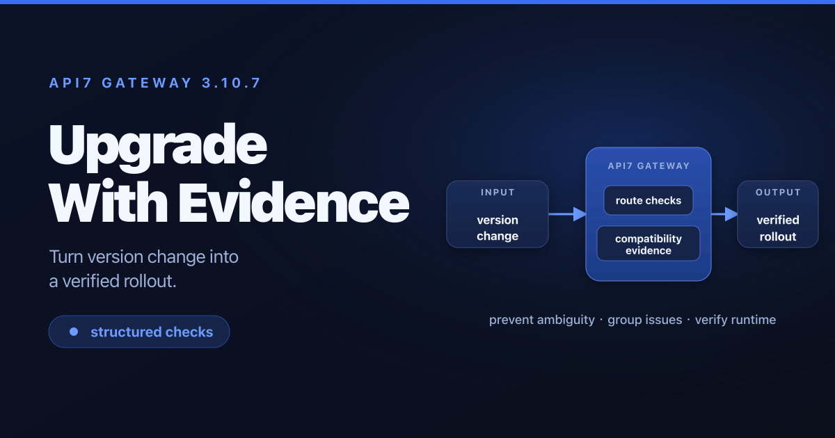 API7 Gateway 3.10.7: Turn Upgrade Uncertainty Into Evidence