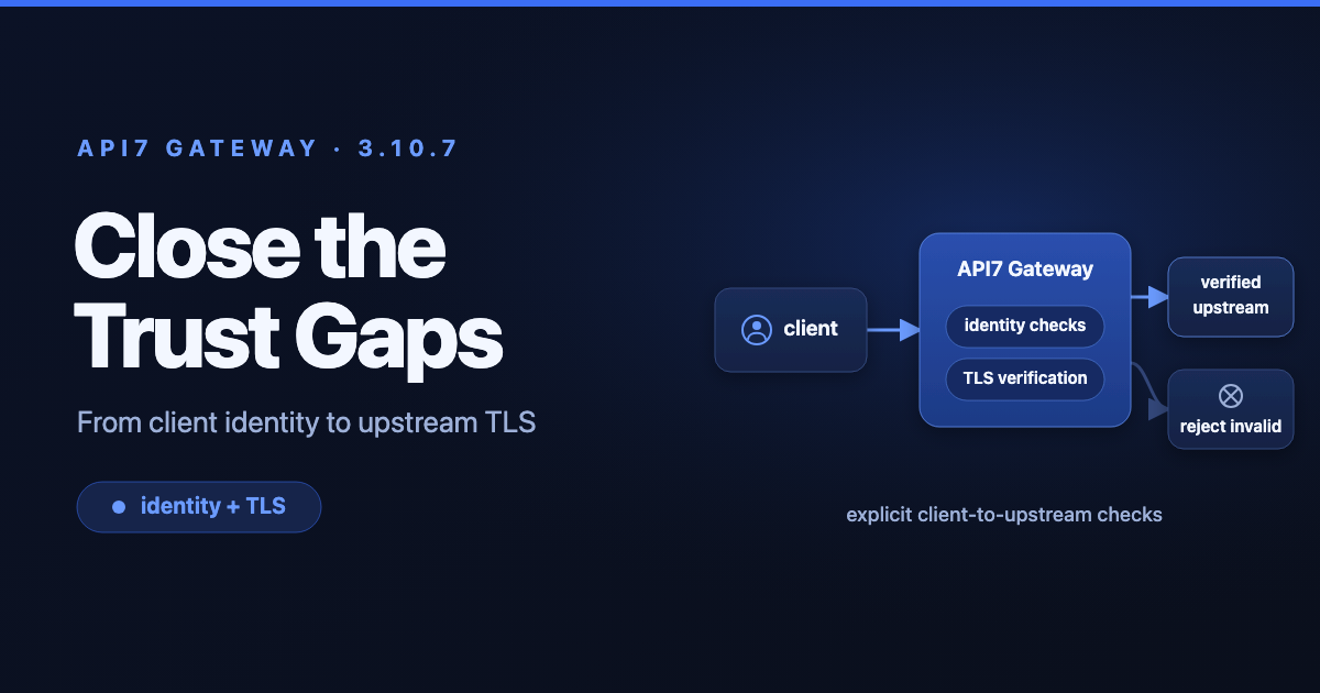 API7 Gateway 3.10.7: Close the Trust Gaps From Client to Upstream