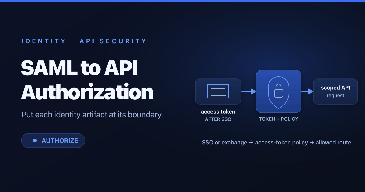 SAML and API Gateways: Separate SSO from API Authorization
