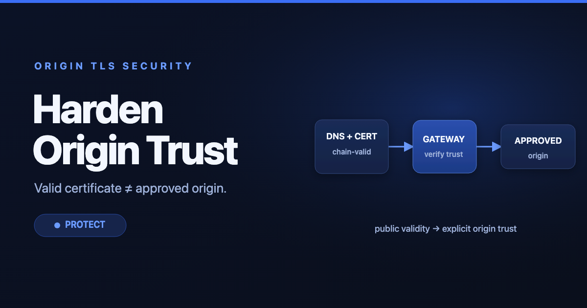 DNS Hijacks Can Mint Valid TLS Certificates: Harden Origin Trust