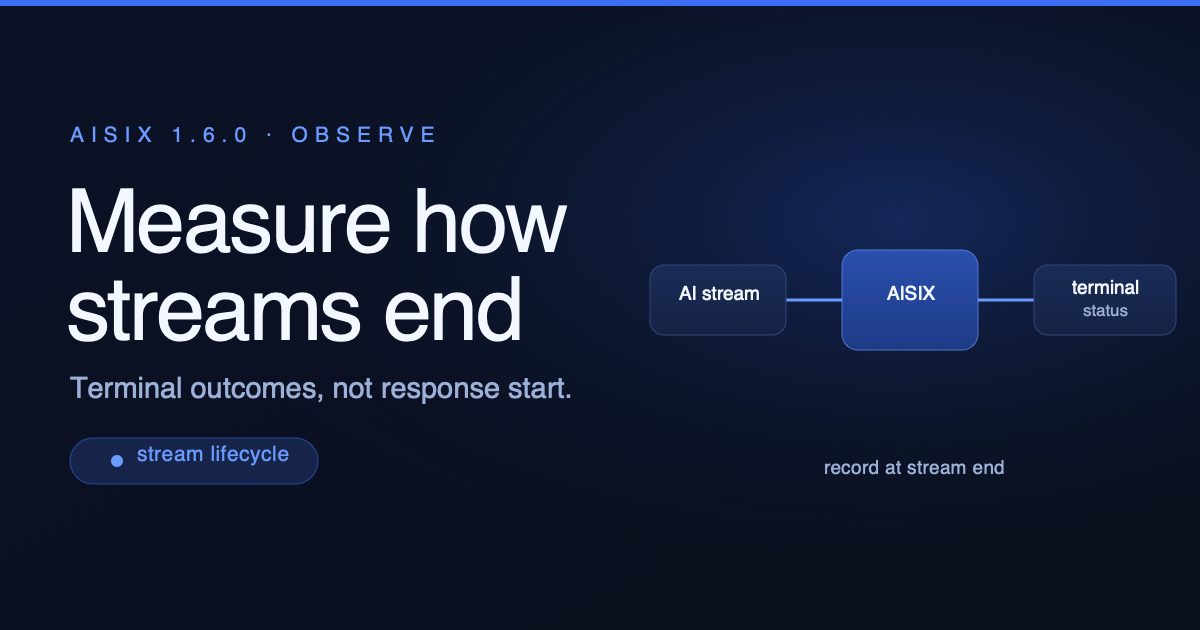 AISIX 1.6.0: Make Streaming SLOs Reflect the Outcome